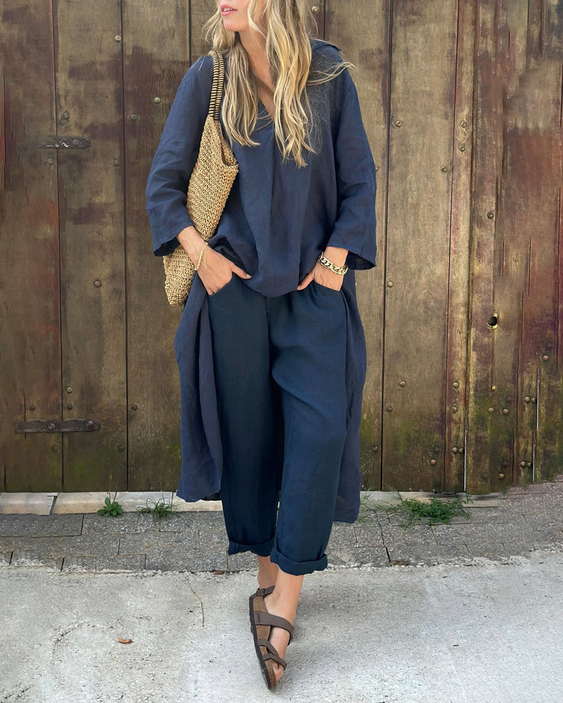 Ensemble Décontracté Tunique et Pantalon Femme – Tenue Légère Été