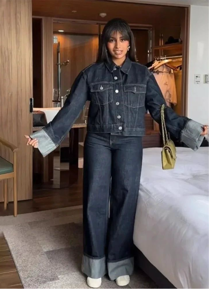 Ensemble en denim chic et stylé pour femmes - décontracté, élégant