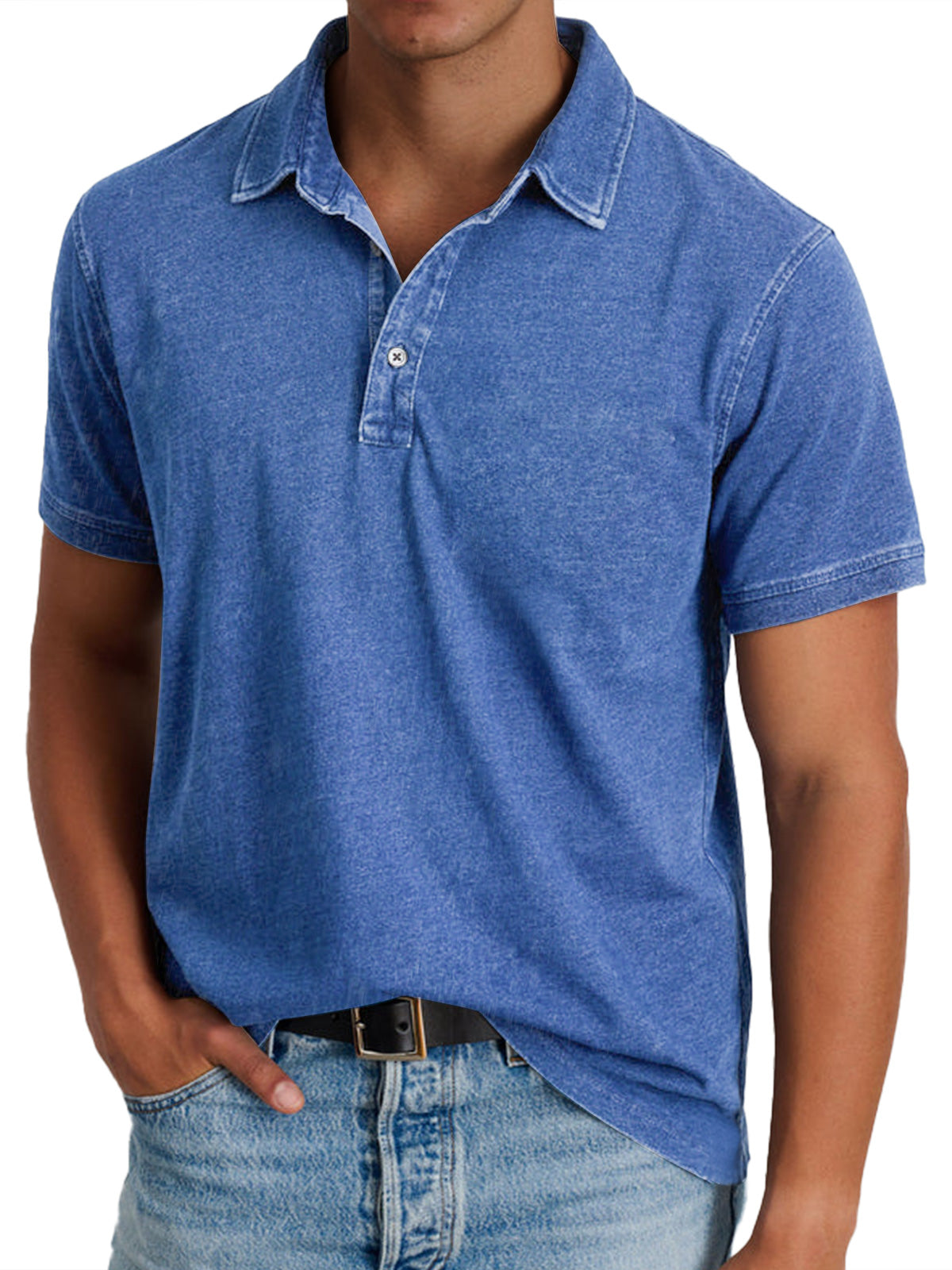 Polo Homme Classique Bleu – Manches Courtes Premium Coupe Décontractée