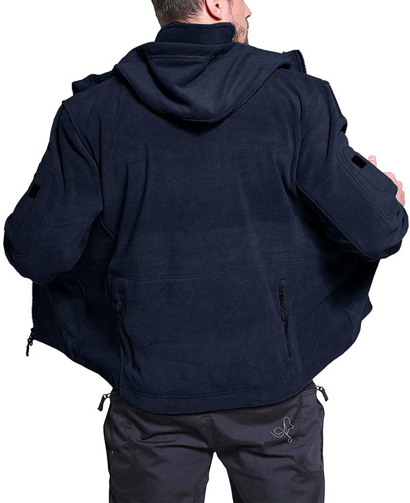 Chaqueta polar cortavientos para hombre – Exterior con cremallera cómodo