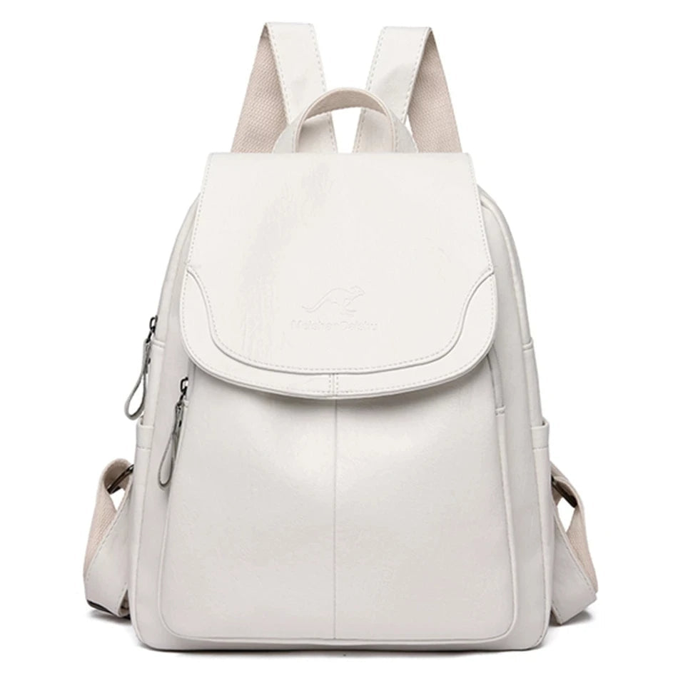 Sac à dos sécurisé en cuir pour femme