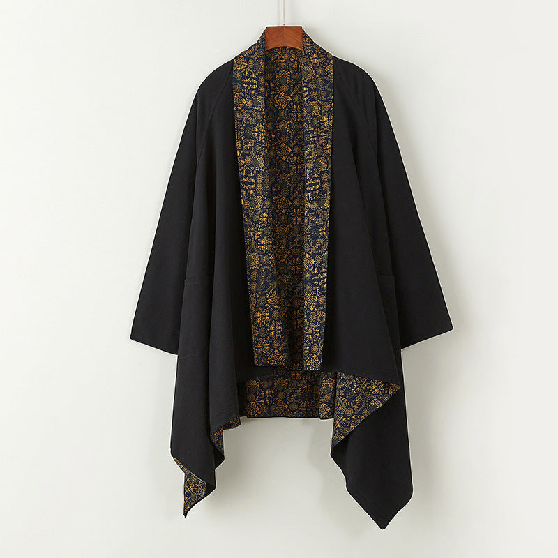 Women's casual vintage-style jacket in cotton and linen