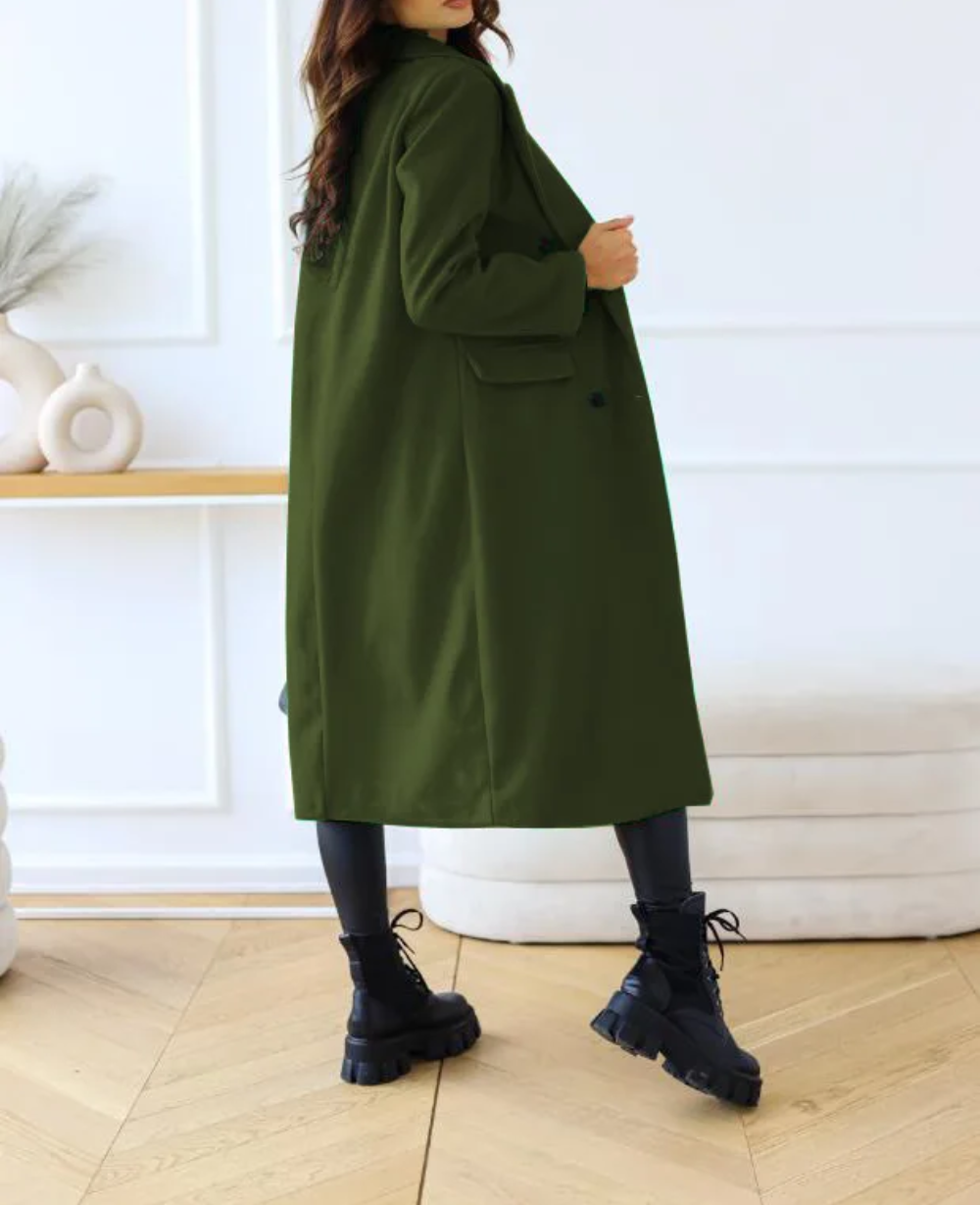 Trench-Coat Long Ajusté pour Femme – Confort Élégant Automne Hiver