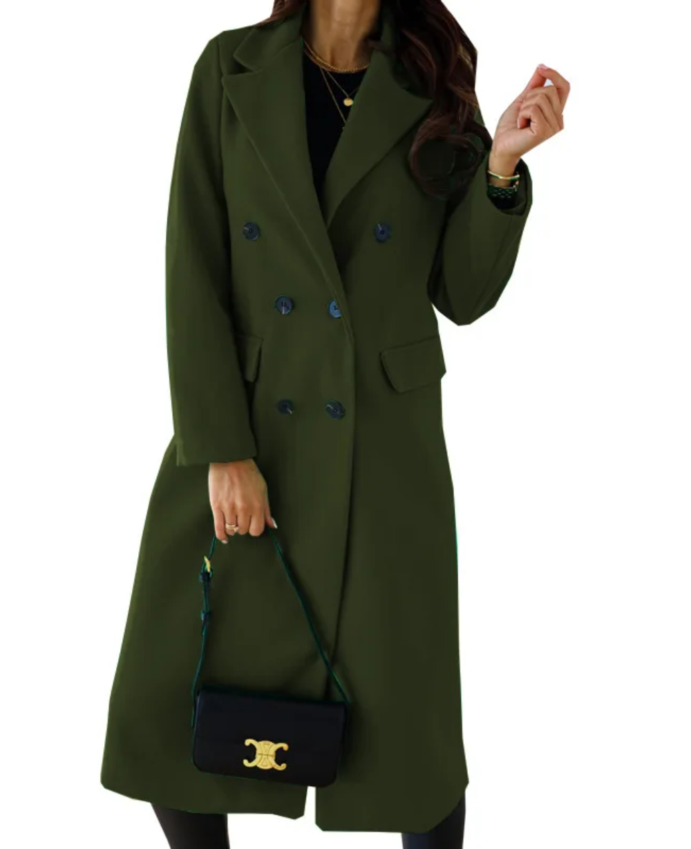 Trench-Coat Long Ajusté pour Femme – Confort Élégant Automne Hiver