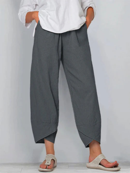 Pantalon trois-quarts décontracté pour femme – Pantalon d'été ample