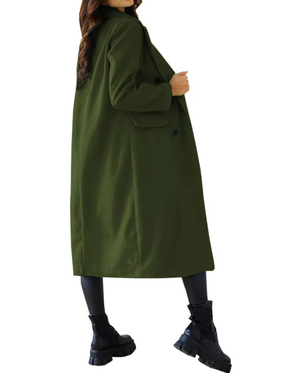 Trench-Coat Long Ajusté pour Femme – Confort Élégant Automne Hiver