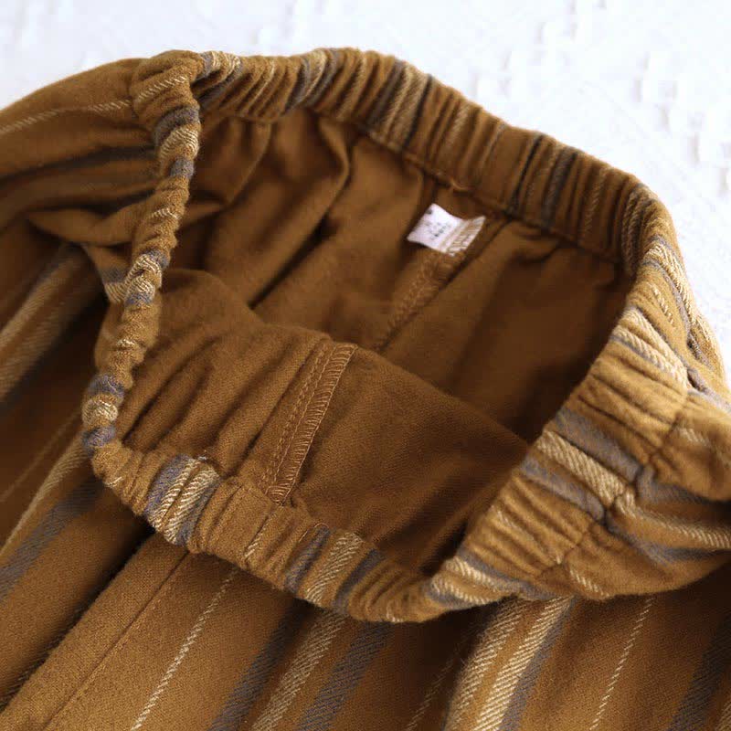 Ensemble pyjama rayé en coton brossé