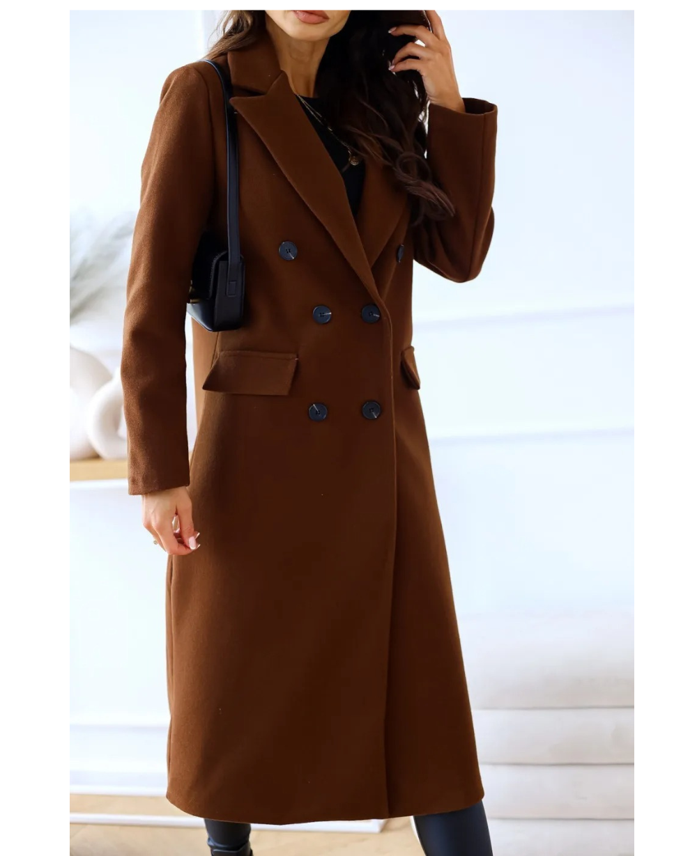 Trench-Coat Long Ajusté pour Femme – Confort Élégant Automne Hiver