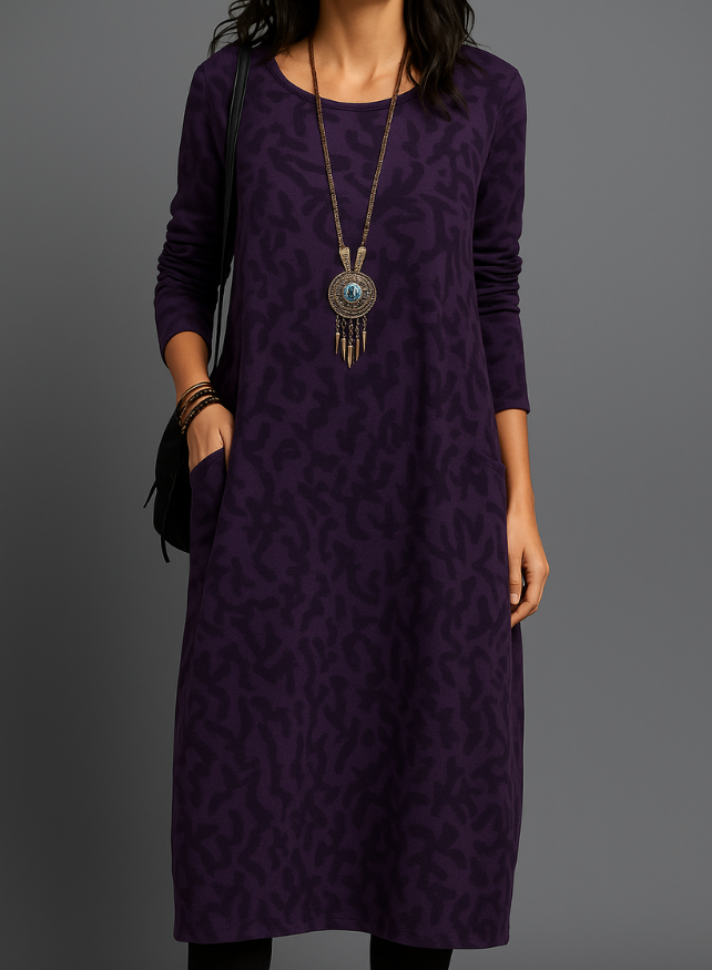 Loose patterned dress for women – Casual elegance for everyday wear
