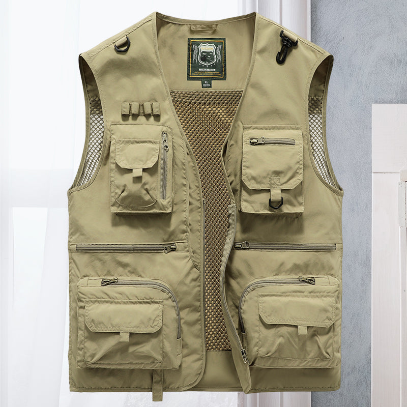 Gilet d'Été Léger Multi-Poches Homme – Veste Sans Manches Respirante pour la Randonnée, la Pêche, le Camping et les Voyages