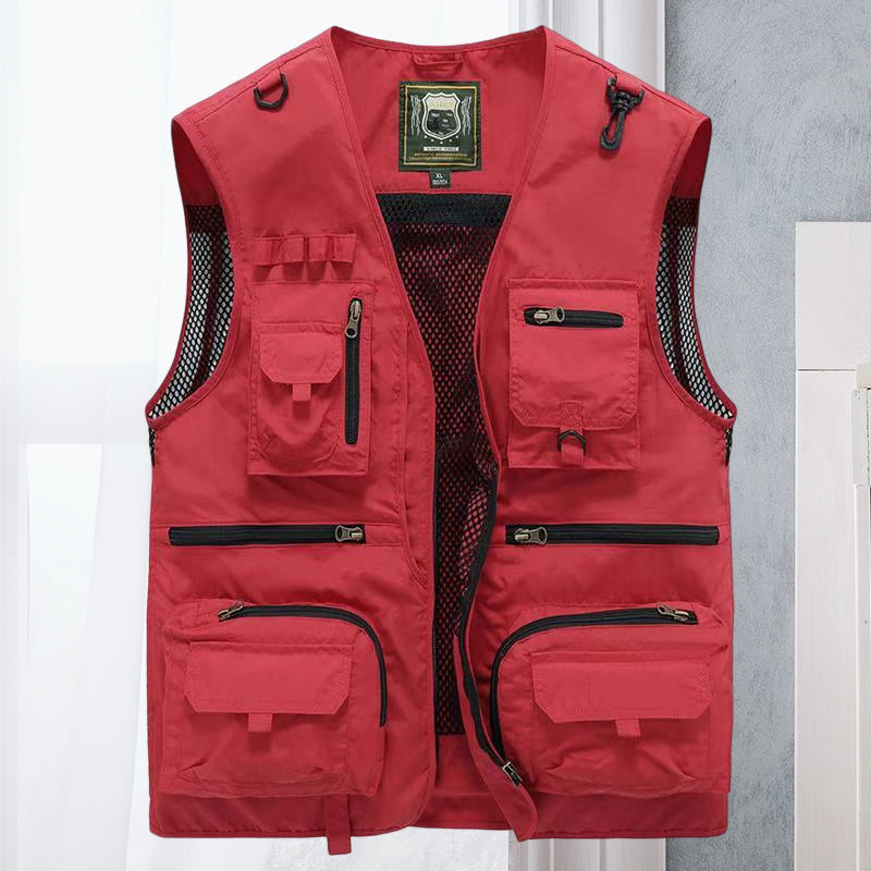Gilet d'Été Léger Multi-Poches Homme – Veste Sans Manches Respirante pour la Randonnée, la Pêche, le Camping et les Voyages