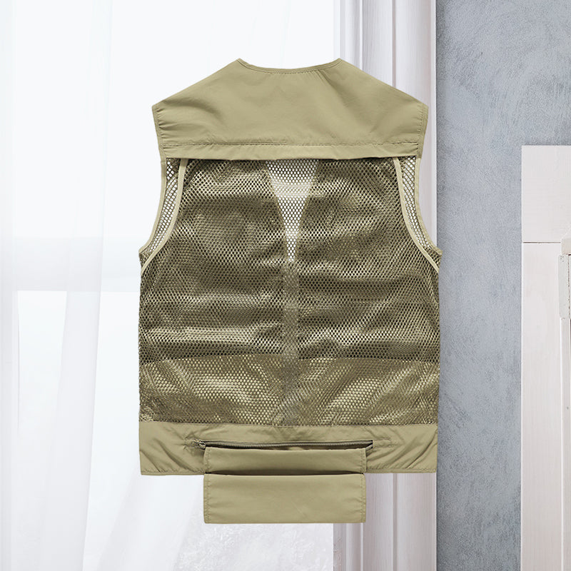 Gilet d'Été Léger Multi-Poches Homme – Veste Sans Manches Respirante pour la Randonnée, la Pêche, le Camping et les Voyages