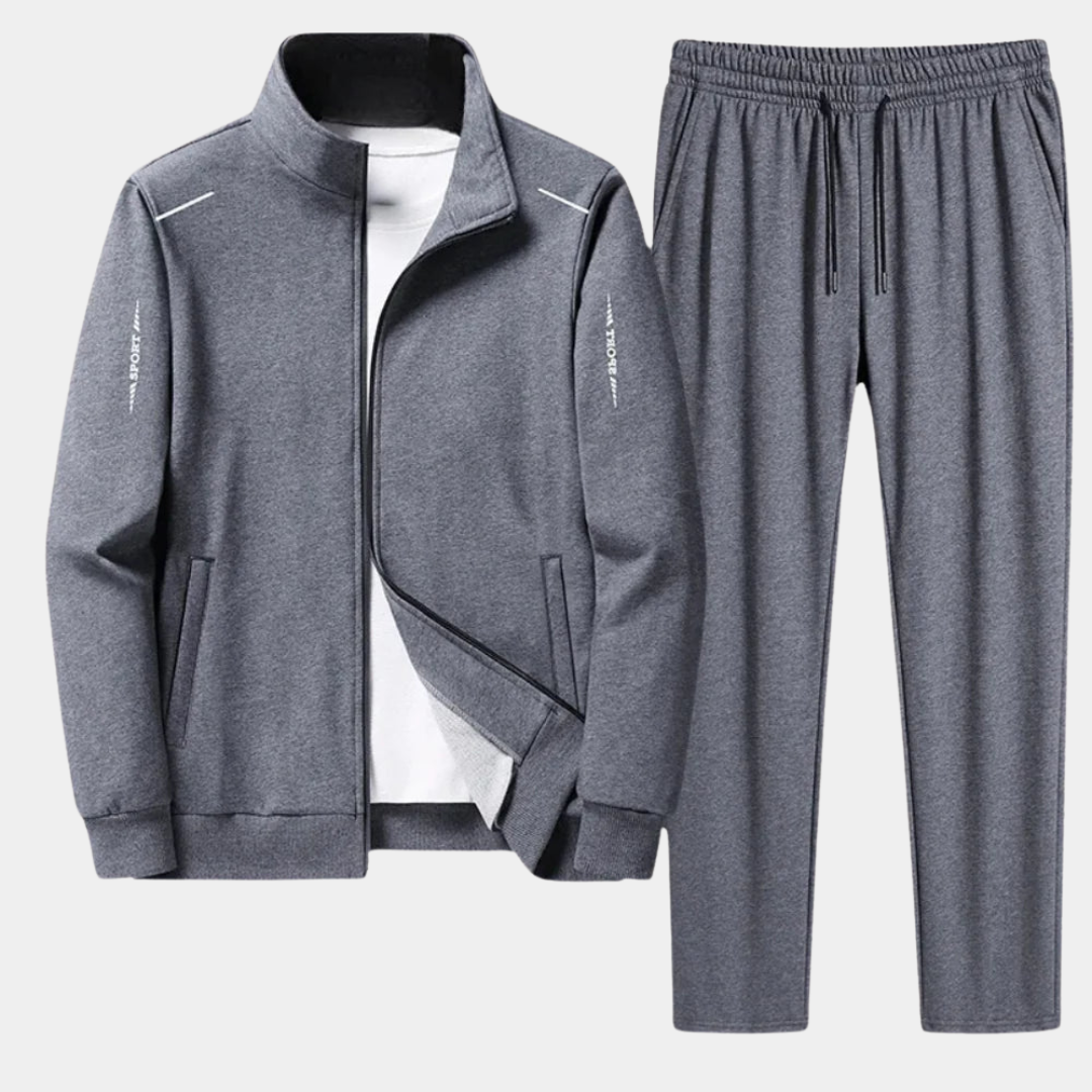 Men's Stylish Full-Zip Tracksuit Set – Athletic Jacket and Comfortable Jogger Pants