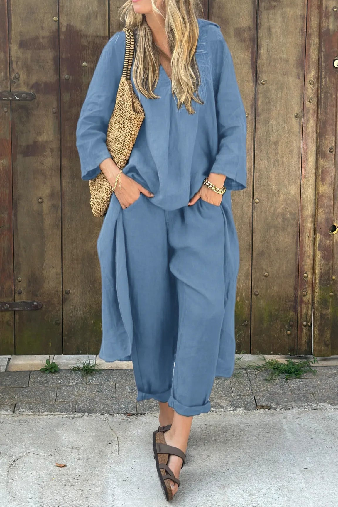 Ensemble Décontracté Tunique et Pantalon Femme – Tenue Légère Été