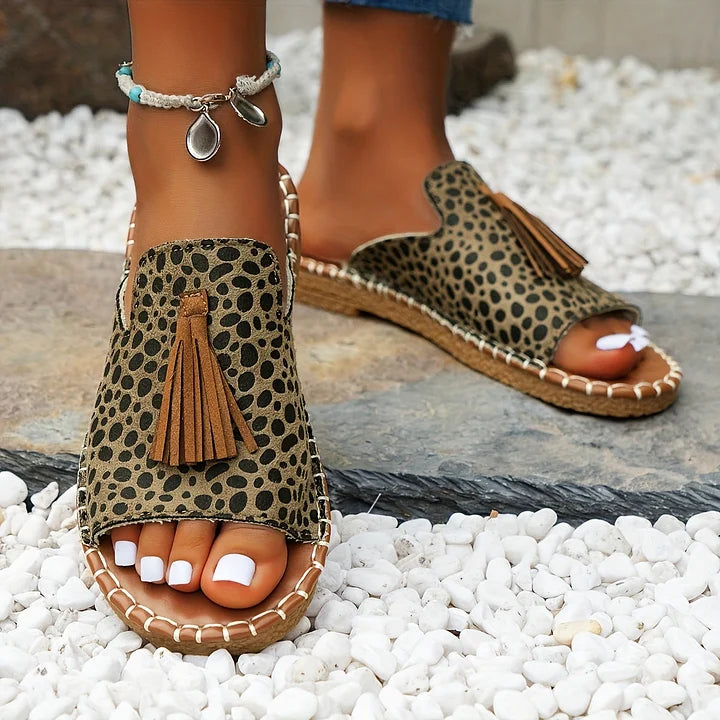 Sandales bohèmes vintage à franges pour femmes