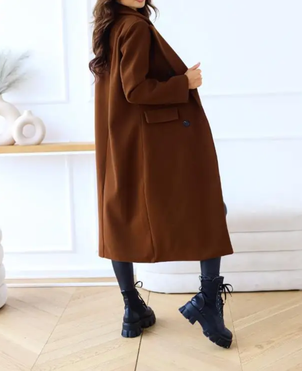 Trench-Coat Long Ajusté pour Femme – Confort Élégant Automne Hiver