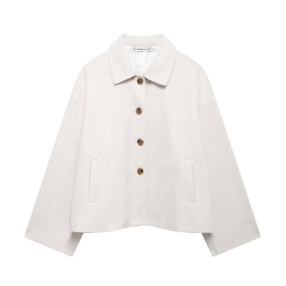 Women's short notched-collar coat - Chic and soft