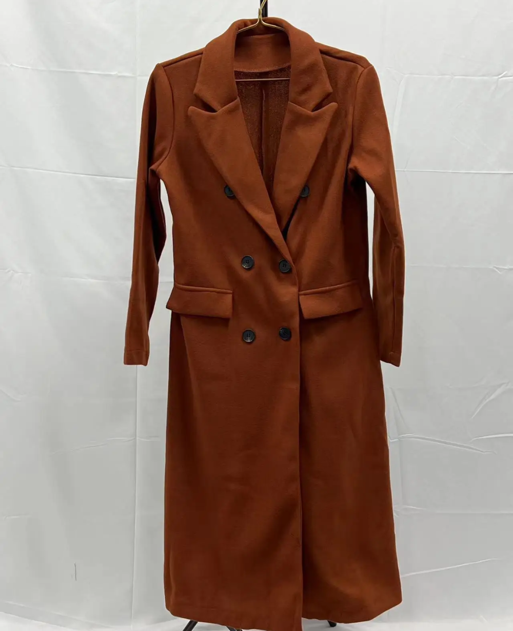 Trench-Coat Long Ajusté pour Femme – Confort Élégant Automne Hiver