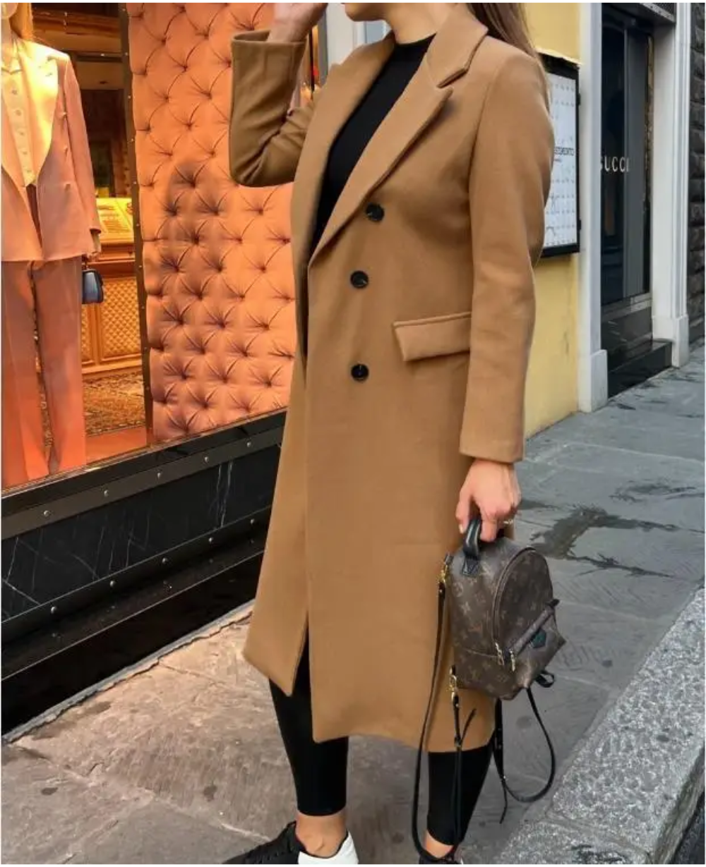 Trench-Coat Long Ajusté pour Femme – Confort Élégant Automne Hiver
