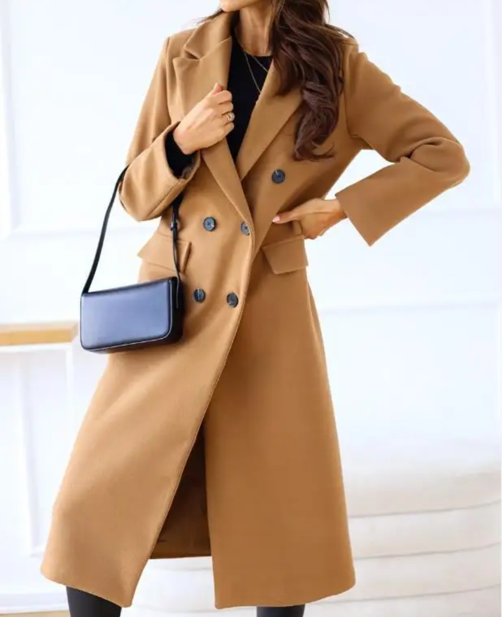 Trench-Coat Long Ajusté pour Femme – Confort Élégant Automne Hiver