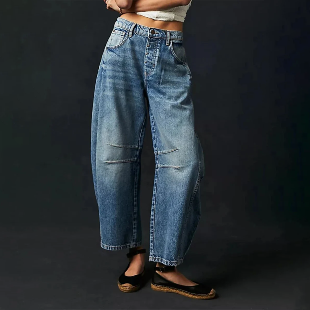 Wide and Stylish Denim Trousers for Women – Relaxed Fit