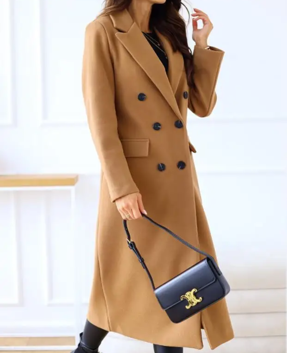 Trench-Coat Long Ajusté pour Femme – Confort Élégant Automne Hiver