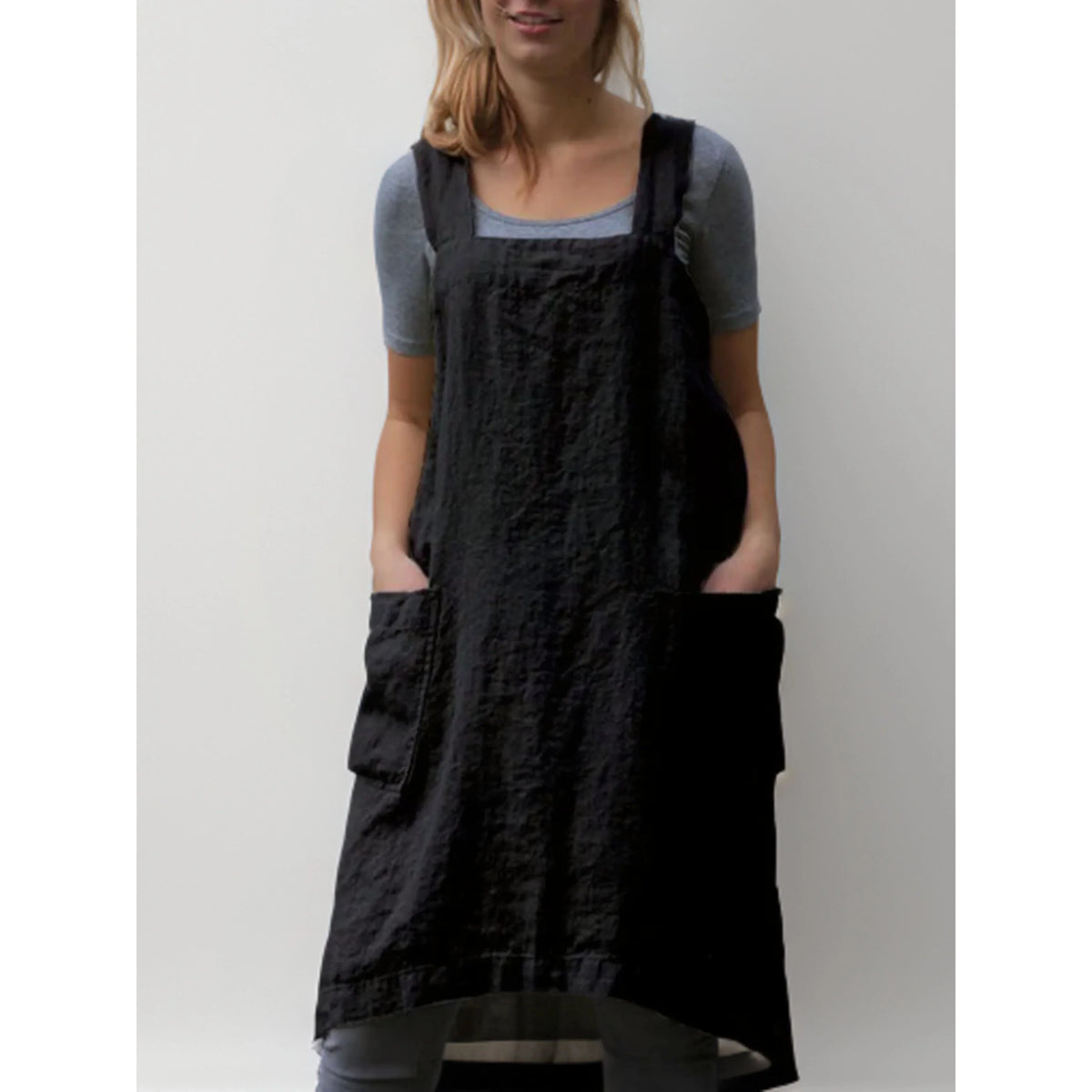 Women's Apron Dress - Stylish Casual Dress with Pockets