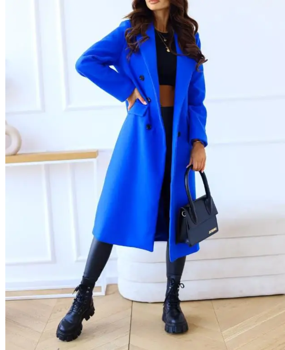 Trench-Coat Long Ajusté pour Femme – Confort Élégant Automne Hiver