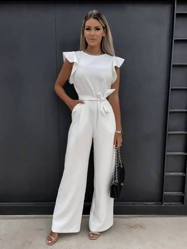 Combinaison élégante et confortable femmes à manches papillon – Tenue une-pièce légère et stylée pour occasions formelles et décontractées