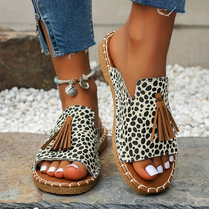 Sandales bohèmes vintage à franges pour femmes