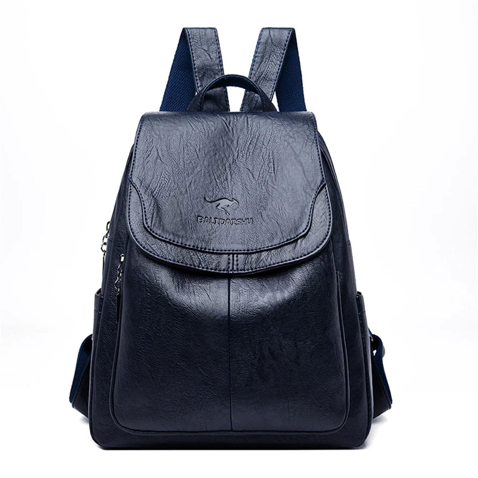 Sac à dos sécurisé en cuir pour femme