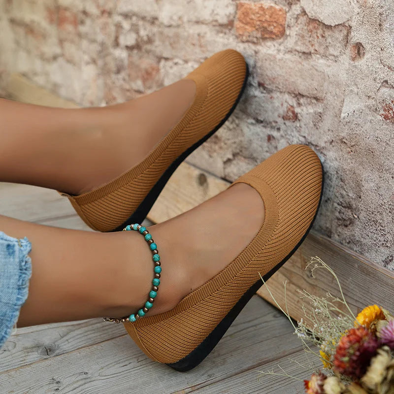 Chaussures Plates Femme Antidérapantes en Maille Légère – Confort Respirant pour Travail et Marche