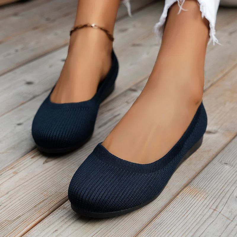 Chaussures Plates Femme Antidérapantes en Maille Légère – Confort Respirant pour Travail et Marche