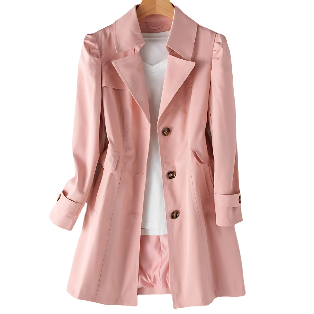 Trench femme ajuste a boutons et col classique - Elegant et intemporel