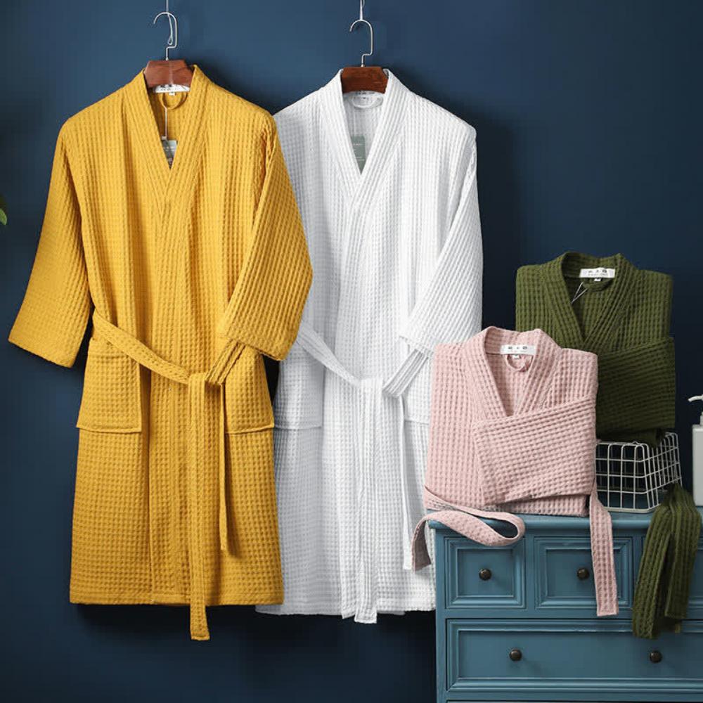Robe de chambre coton respirant – Peignoir confortable pour spa ou maison
