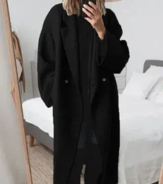 Abrigo largo de corte relajado para mujer - Elegante y versátil