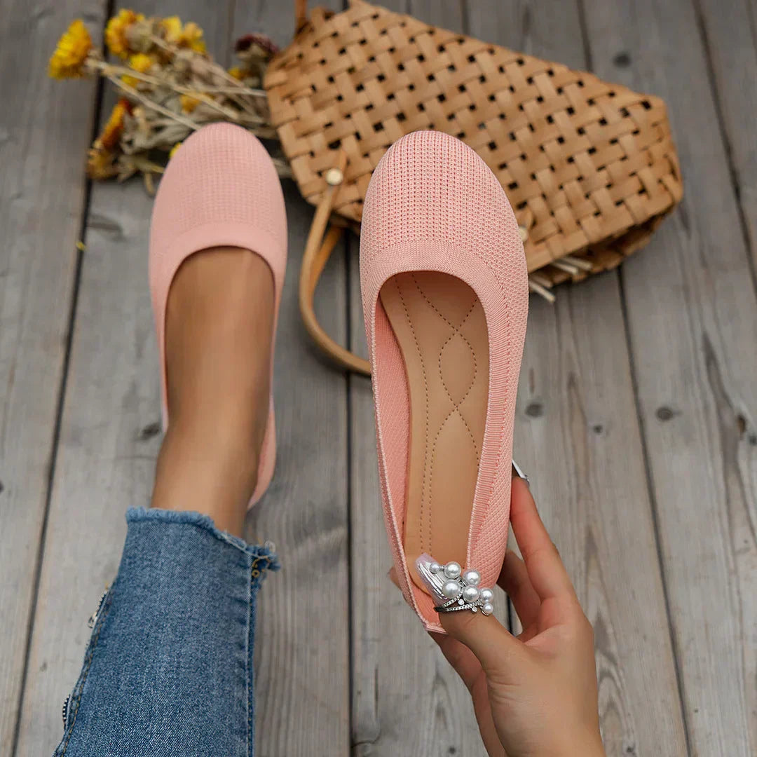 Chaussures Plates Femme Antidérapantes en Maille Légère – Confort Respirant pour Travail et Marche