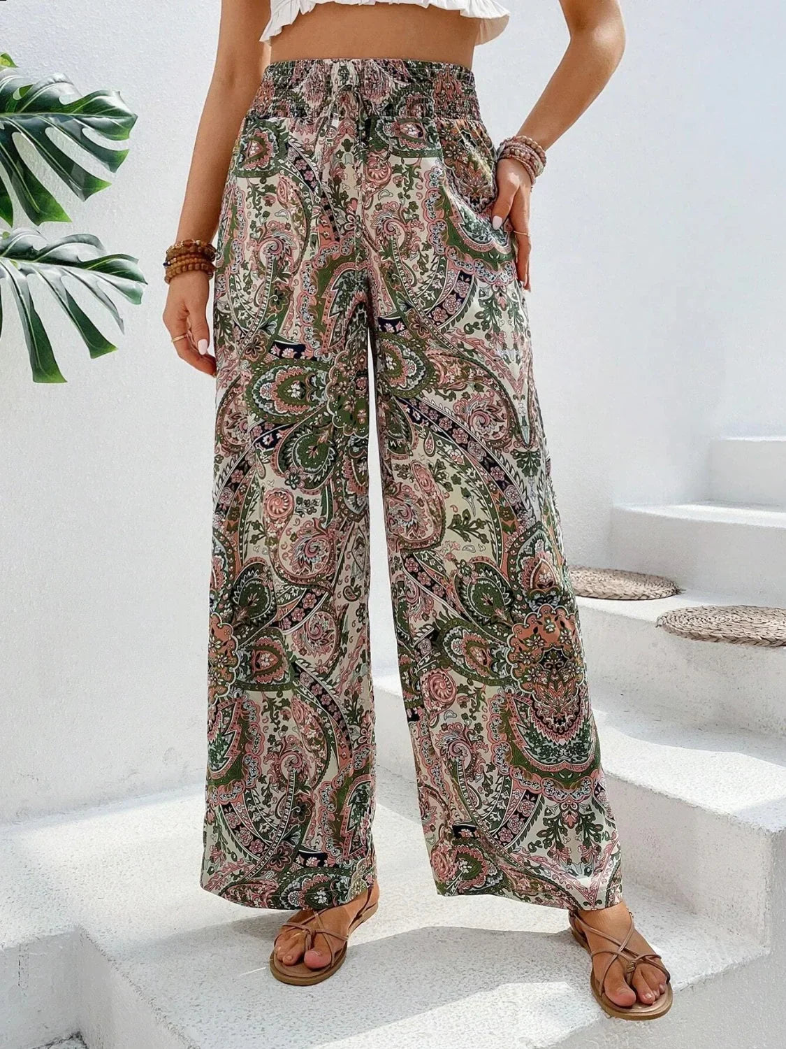 Pantalon Large Imprimé Femme
