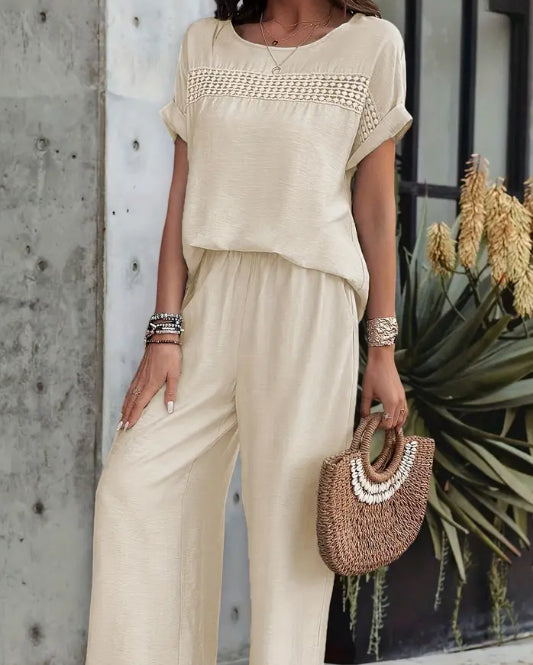 Completo donna ampio con top e pantaloni coordinati