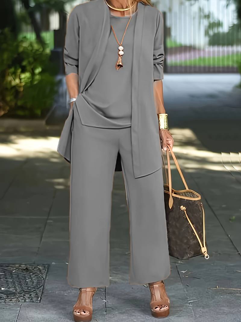 Elegant trois-pièces pantalon pour femme