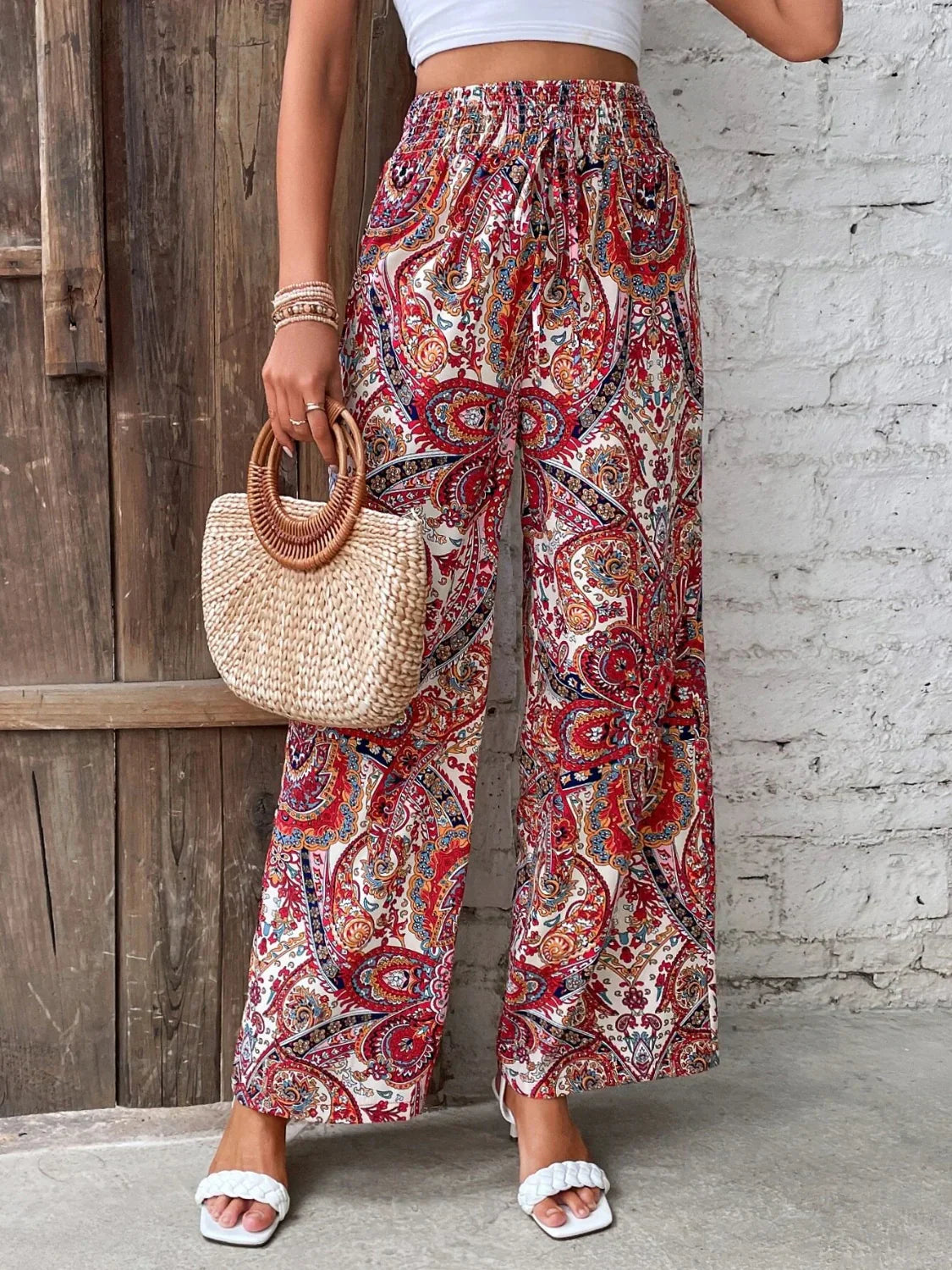 Pantalon Large Imprimé Femme