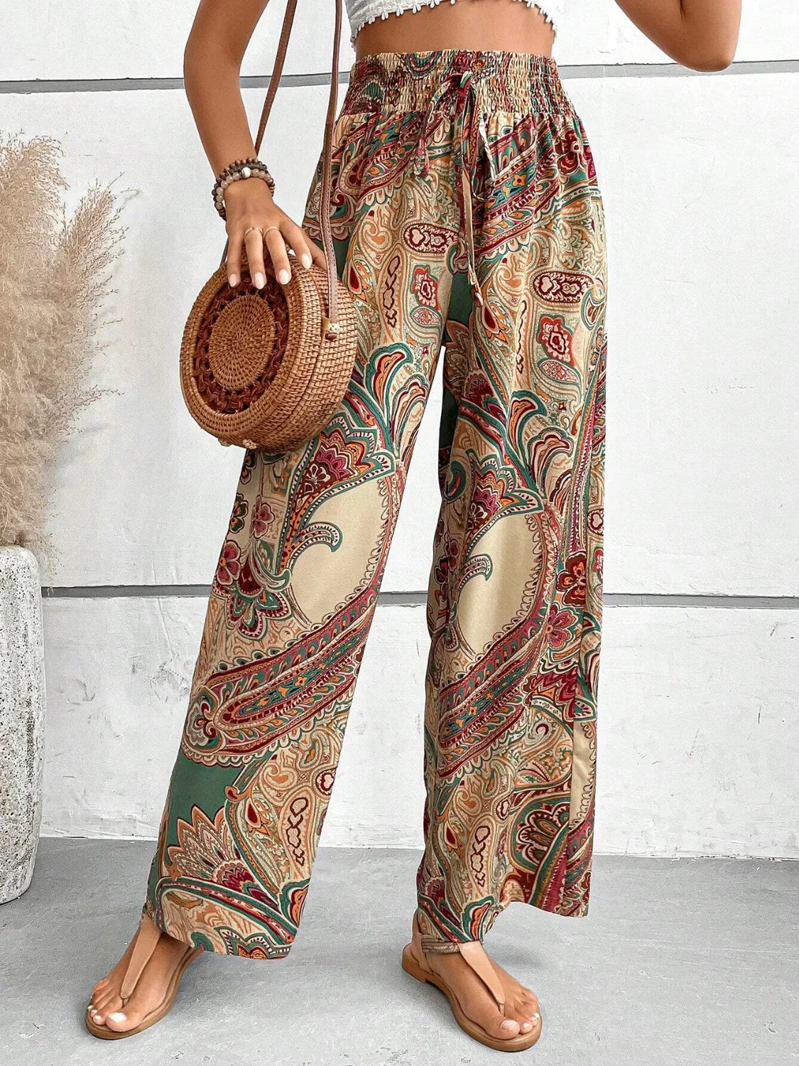 Pantalon Large Imprimé Femme