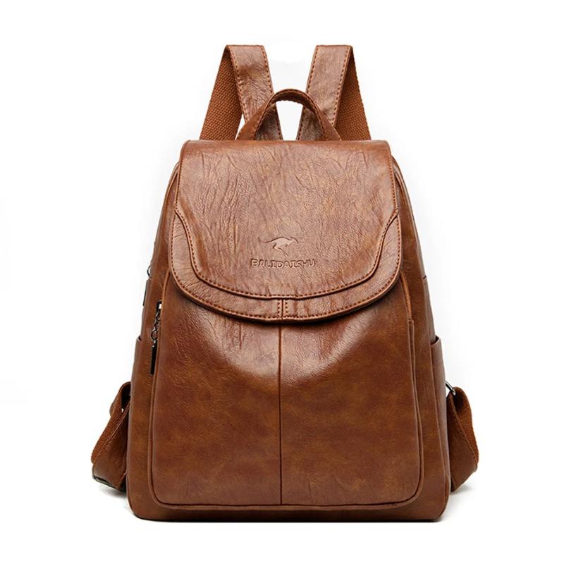 Sac à dos sécurisé en cuir pour femme
