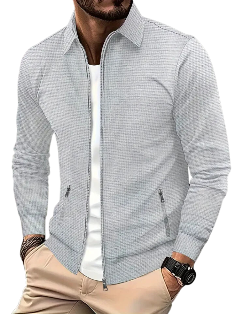 Côtelé Veste Homme Légère à Fermeture Éclair Col – Confort et Style