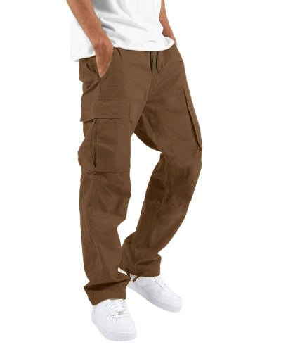 Pantalon Cargo Homme Coupe Ample à Jambes Larges – Pantalon Décontracté en Coton Mélangé