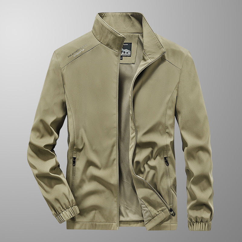 Veste Décontractée Large en Mélange de Coton pour Homme – Col Montant