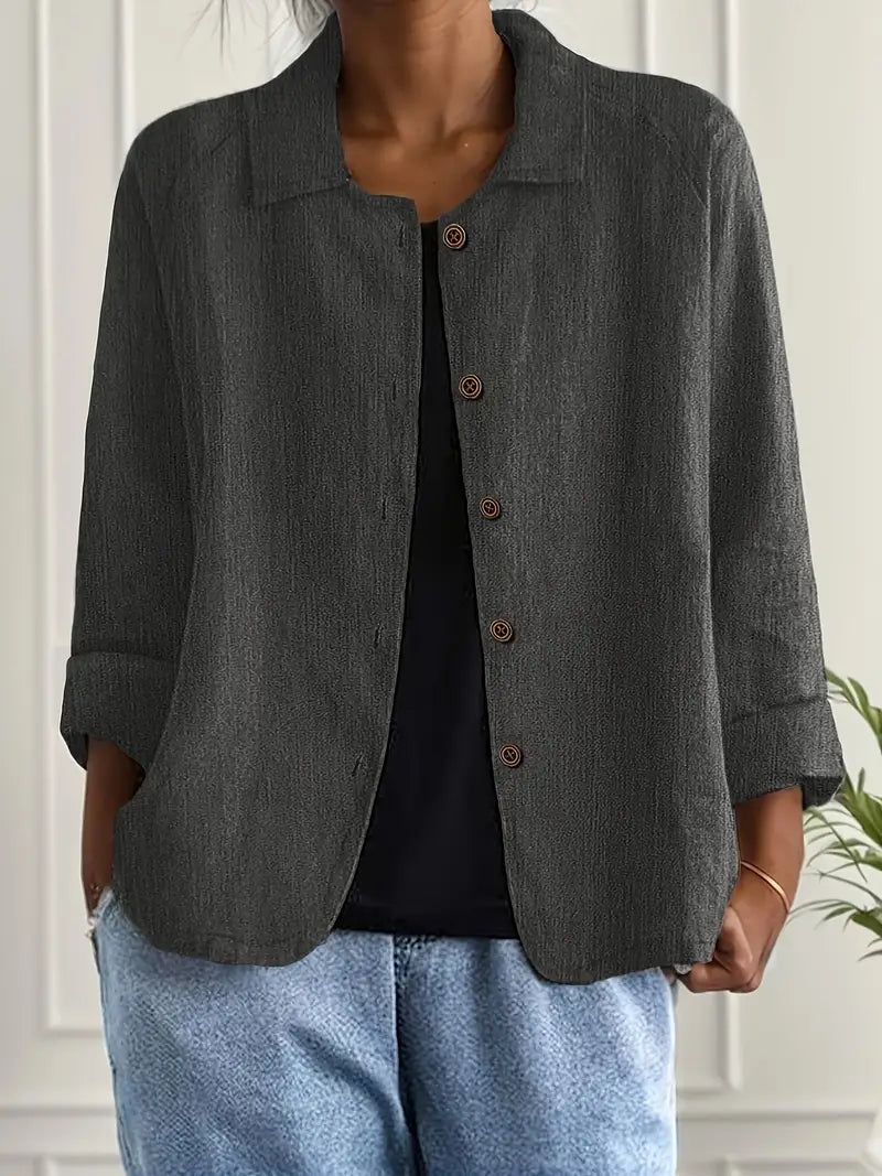 Blouse Décontractée Femme – Veste Légère Pour Superposition Quotidienne