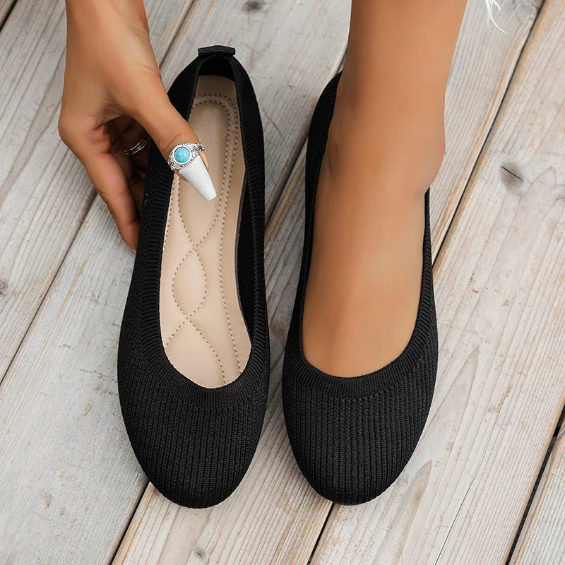 Chaussures Plates Femme Antidérapantes en Maille Légère – Confort Respirant pour Travail et Marche