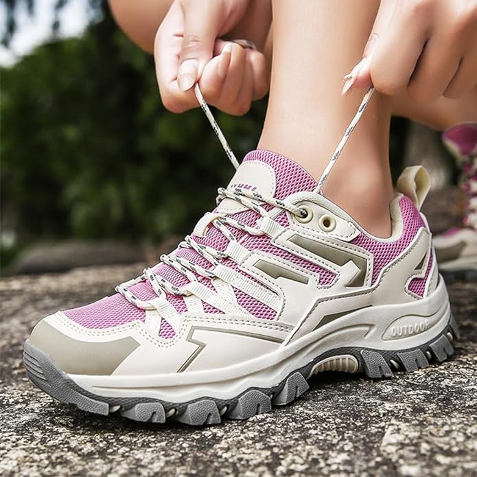 Chaussures de marche randonnée extérieures confortables, élégantes et robustes femmes – Chaussures légères raffinées pour sentiers et usage quotidien