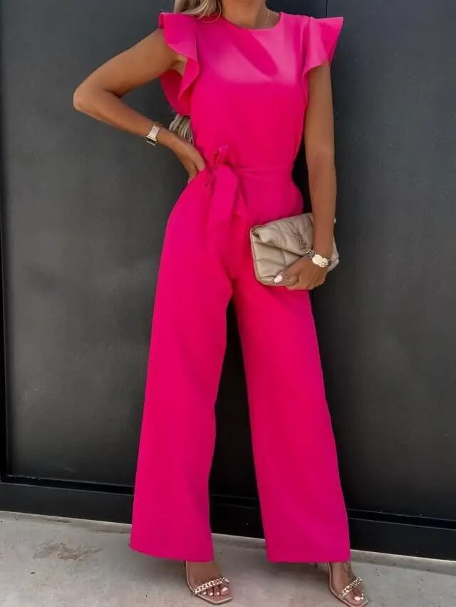 Combinaison élégante et confortable femmes à manches papillon – Tenue une-pièce légère et stylée pour occasions formelles et décontractées